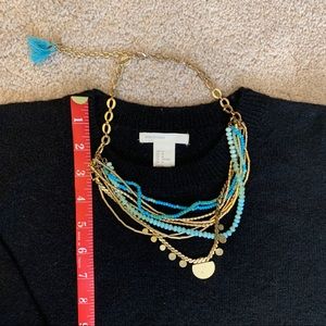 Stella & Dot gold and turquoise necklace